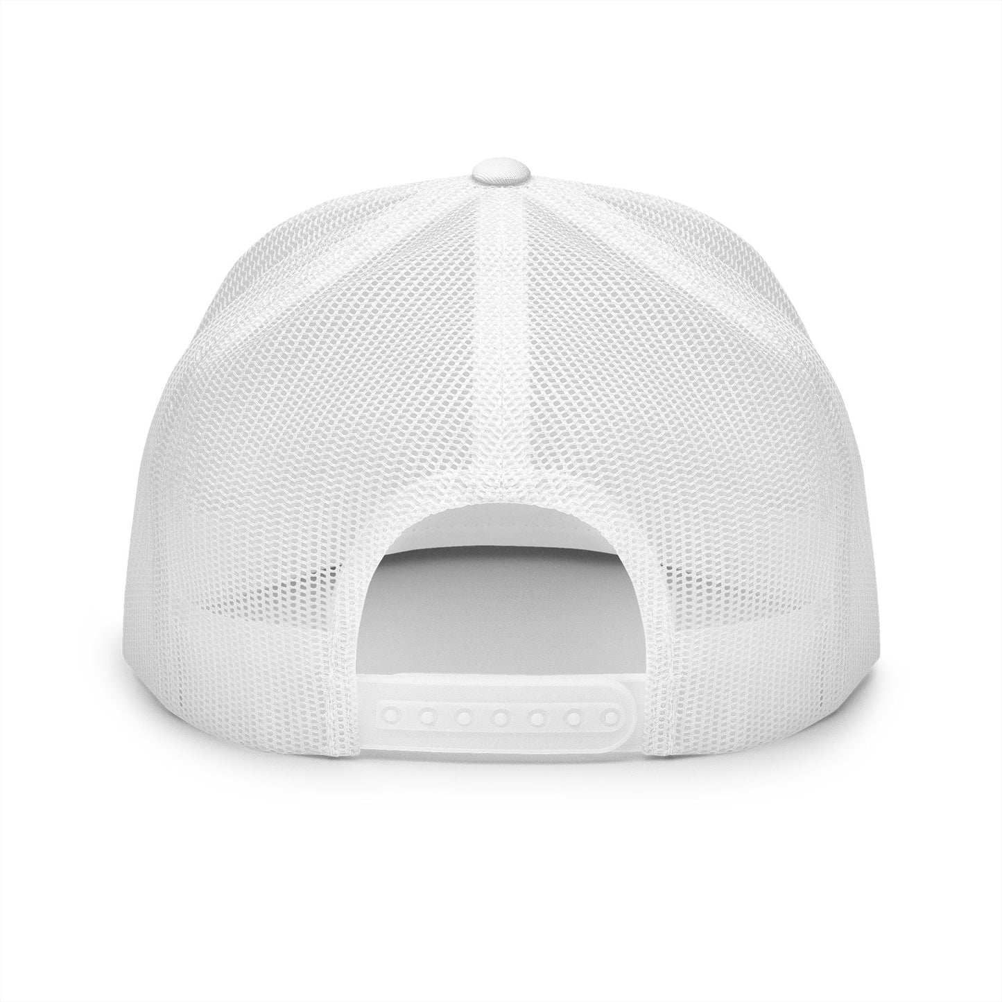 Exclusive Embroidered 5 Panel Trucker with pink outline